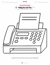 Página para colorear de Máquina de fax para niños