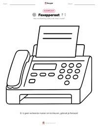 Faxapparaat kleurplaat voor kinderen