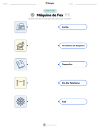 Prévia da folha de atividades imprimível Máquina de Fax