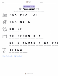 Faxapparaat afdrukbare werkblad voor kinderen
