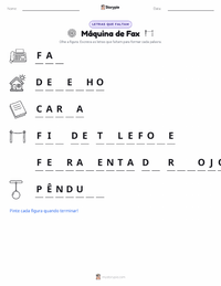 Folha de atividades imprimível Máquina de Fax para crianças