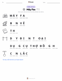 Tài liệu in sẵn Máy Fax cho trẻ em