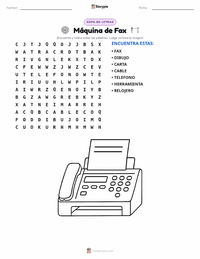 Vista previa de la hoja de trabajo imprimible de Máquina de fax