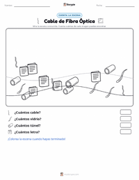 Vista previa de la hoja de trabajo imprimible de Cable de Fibra Óptica