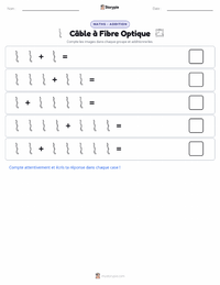 Aperçu de la feuille de travail imprimable Câble à Fibre Optique