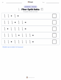 Fiber Optik Kablo yazdırılabilir çalışma sayfası önizlemesi