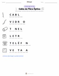 Vista previa de la hoja de trabajo imprimible de Cable de Fibra Óptica
