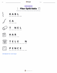 Fiber Optik Kablo yazdırılabilir çalışma sayfası önizlemesi