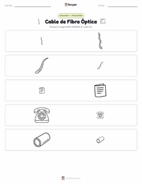 Vista previa de la hoja de trabajo imprimible de Cable de Fibra Óptica
