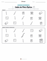 Vista previa de la hoja de trabajo imprimible de Cable de Fibra Óptica