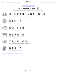 Charles K. Kao afdrukbare werkblad voorbeeld