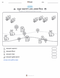 চালাক খরগোশ আর বোকা সিংহ - ভারতীয় মুদ্রণযোগ্য কাজের পৃষ্ঠার প্রিভিউ
