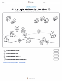 Aperçu de la feuille de travail imprimable Le Lapin Malin et le Lion Sot - Indien