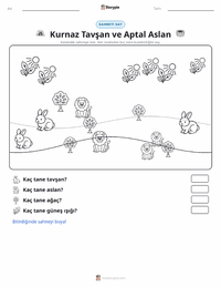 Zeki Tavşan ve Aptal Aslan - Hint yazdırılabilir çalışma sayfası önizlemesi