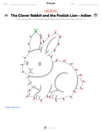 The Clever Rabbit and the Foolish Lion - Indian printable worksheet preview