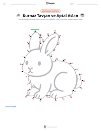 Zeki Tavşan ve Aptal Aslan - Hint yazdırılabilir çalışma sayfası önizlemesi