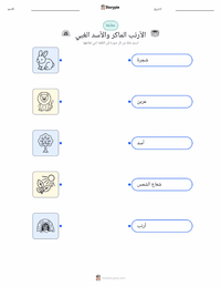 ورقة عمل قابلة للطباعة الأرنب الذكي والأسد الأحمق - حكاية هندية للأطفال