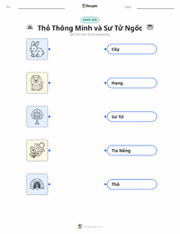 Tài liệu in sẵn Thỏ Thông Minh và Sư Tử Ngốc Nghếch - Ấn Độ cho trẻ em