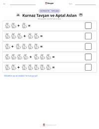 Zeki Tavşan ve Aptal Aslan - Hint yazdırılabilir çalışma sayfası önizlemesi