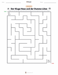 Der kluge Hase und der törichte Löwe - Indisch druckbare Arbeitsblatt Vorschau
