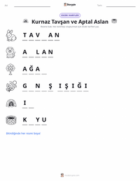Zeki Tavşan ve Aptal Aslan - Hint yazdırılabilir çalışma sayfası önizlemesi