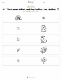 The Clever Rabbit and the Foolish Lion - Indian printable worksheet preview