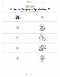 Zeki Tavşan ve Aptal Aslan - Hint yazdırılabilir çalışma sayfası önizlemesi