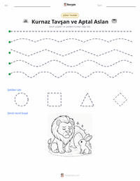 Zeki Tavşan ve Aptal Aslan - Hint yazdırılabilir çalışma sayfası önizlemesi