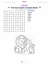 Zeki Tavşan ve Aptal Aslan - Hint yazdırılabilir çalışma sayfası önizlemesi