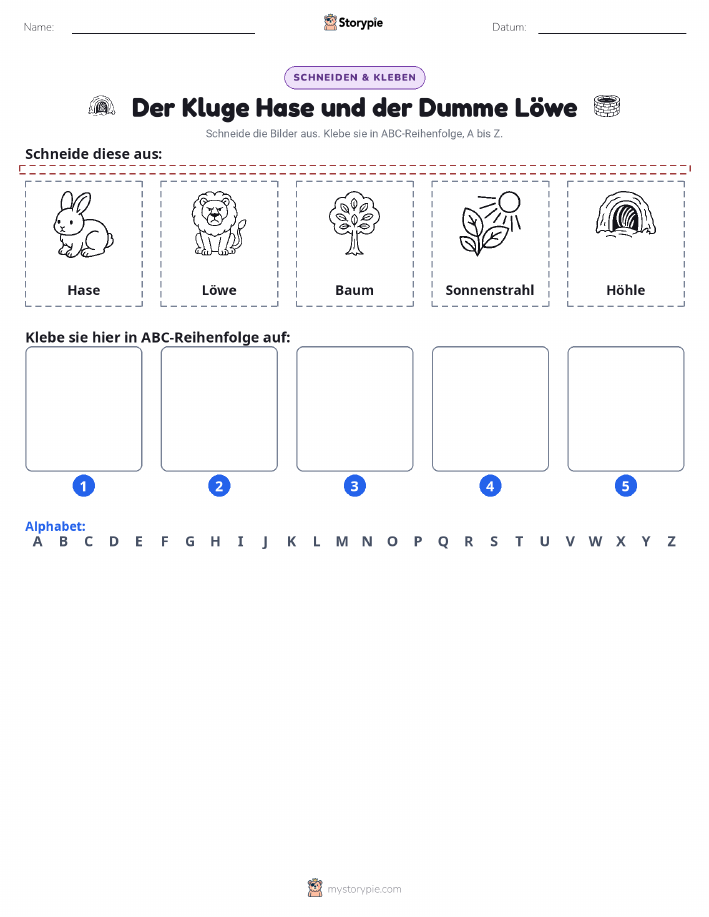 Schneiden & Einfügen Alphabet