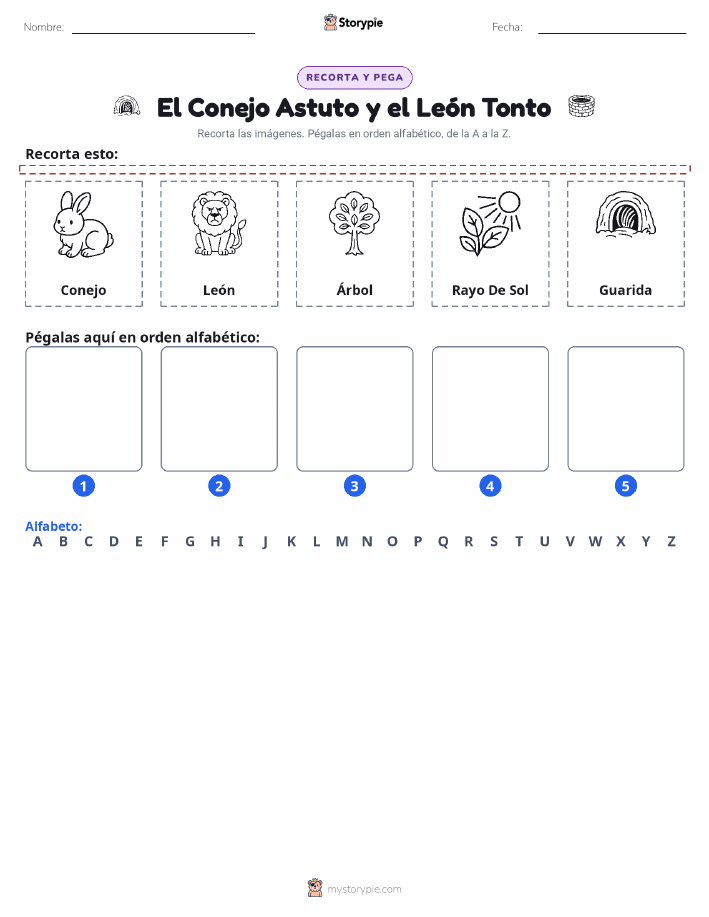 Cortar y Pegar el Alfabeto