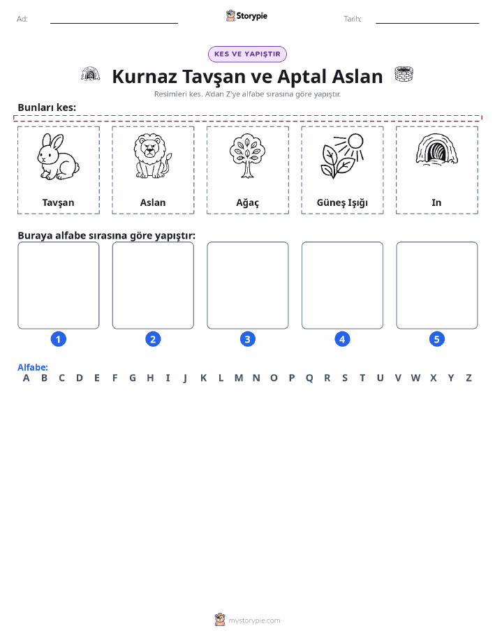 Kes & Yapıştır Alfabe