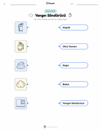 Yangın Söndürücü çocuklar için yazdırılabilir çalışma sayfası