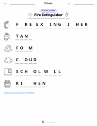 Fire Extinguisher printable worksheet preview