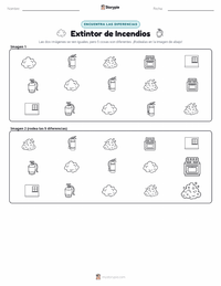 Vista previa de la hoja de trabajo imprimible de Extintor de Incendios