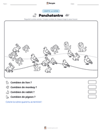 Aperçu de la feuille de travail imprimable Panchatantra