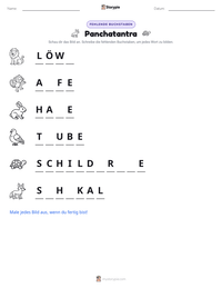 Panchatantra druckbare Arbeitsblatt Vorschau