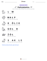 Podgląd drukowalnego arkusza ćwiczeń Pańczatantra