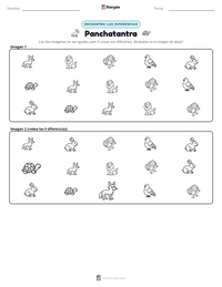 Vista previa de la hoja de trabajo imprimible de Panchatantra