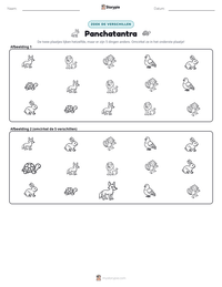 Panchatantra afdrukbare werkblad voorbeeld