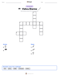 Vishnu Sharma printable worksheet preview