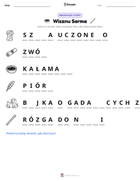 Podgląd drukowalnego arkusza ćwiczeń Wisznu Sarma