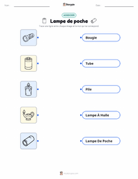 Feuille de travail imprimable Lampe de poche pour les enfants