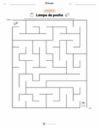 Aperçu de la feuille de travail imprimable Lampe de poche