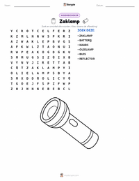 Zaklamp afdrukbare werkblad voorbeeld