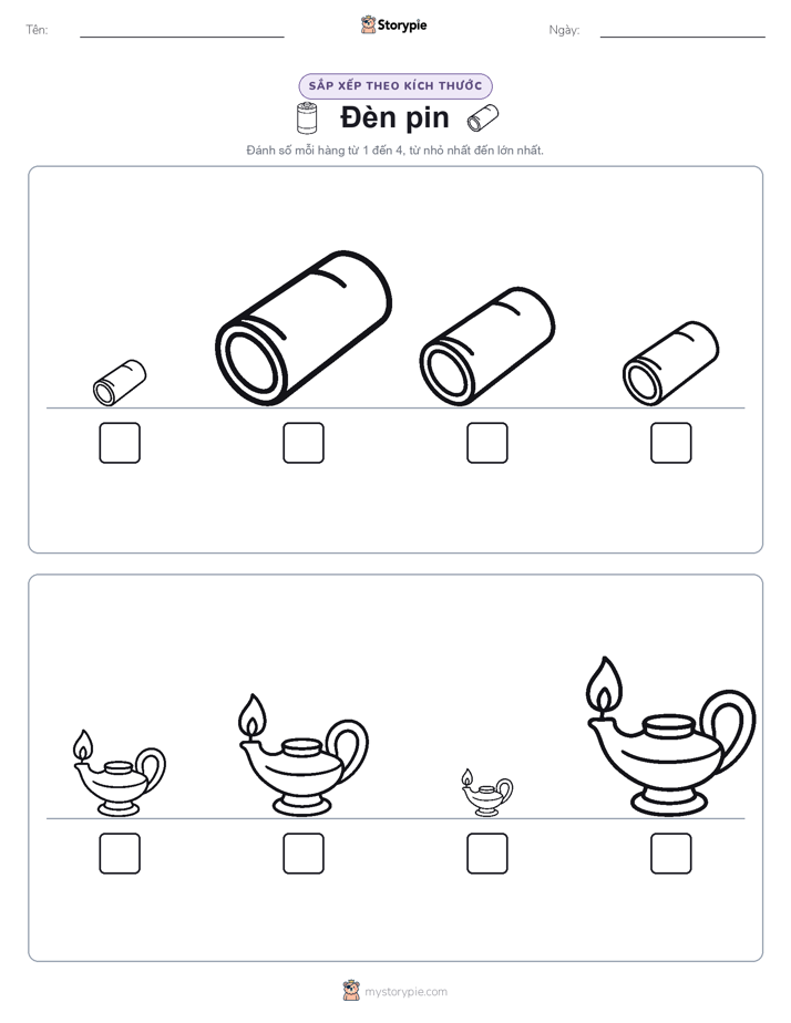 Thứ Tự Kích Thước