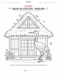 Trang tô màu Vợ Hạc - Nhật Bản cho trẻ em