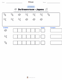 De Kraanvogelvrouw - Japans afdrukbare werkblad voorbeeld
