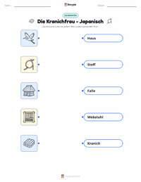Die Kranichfrau - Japanisch druckbare Arbeitsblatt Vorschau