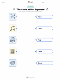 The Crane Wife - Japanese printable worksheet for kids
